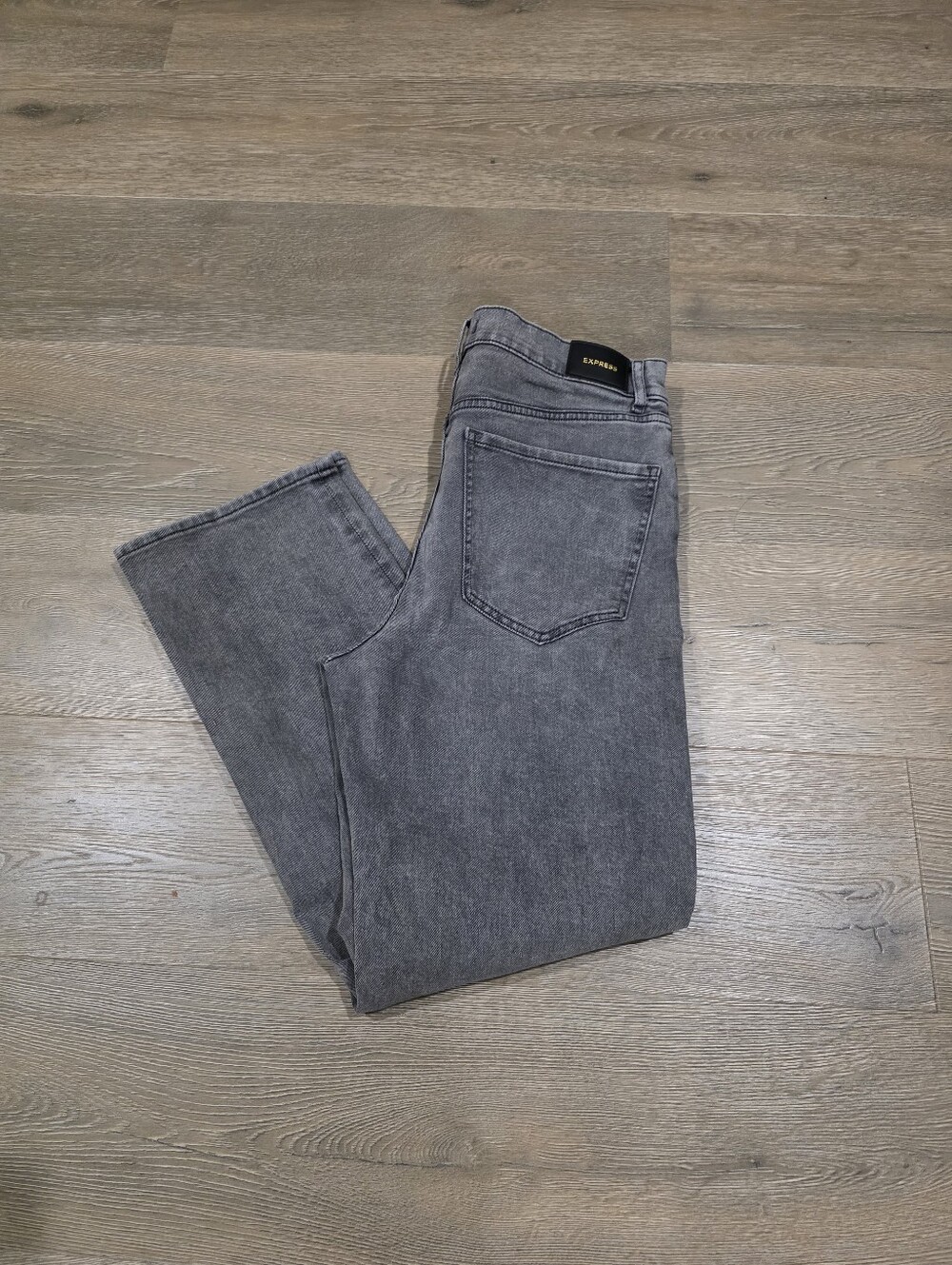 Express Modern Straight Super High Rise Gray Jeans Size 10R